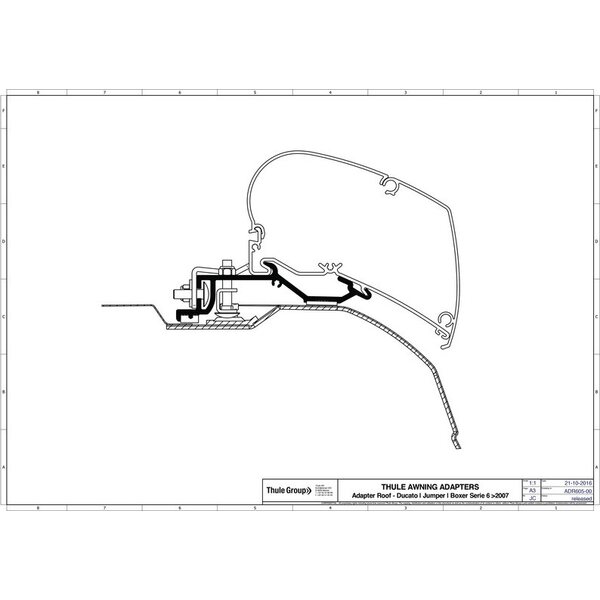 Thule 6300 markiisin kiinnityssarja Ducato 2007> L2H2