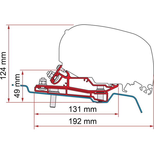 Fiamma (R) F65/F80 kiinnityssarja Ford Transit L3H2, 320cm