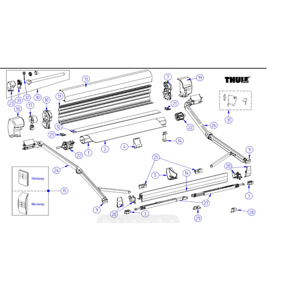 Thule joustovarren etukiinnikepari 8000